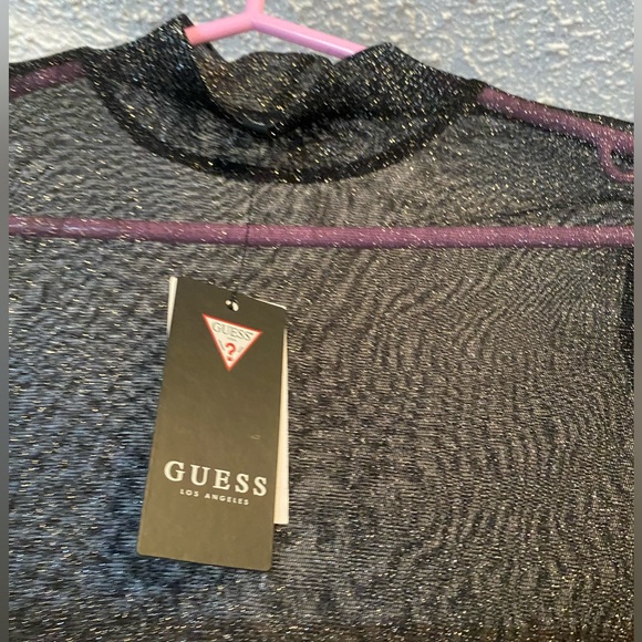 GUESS sheer metallic long sleeve top - XS - Picture 5 of 7